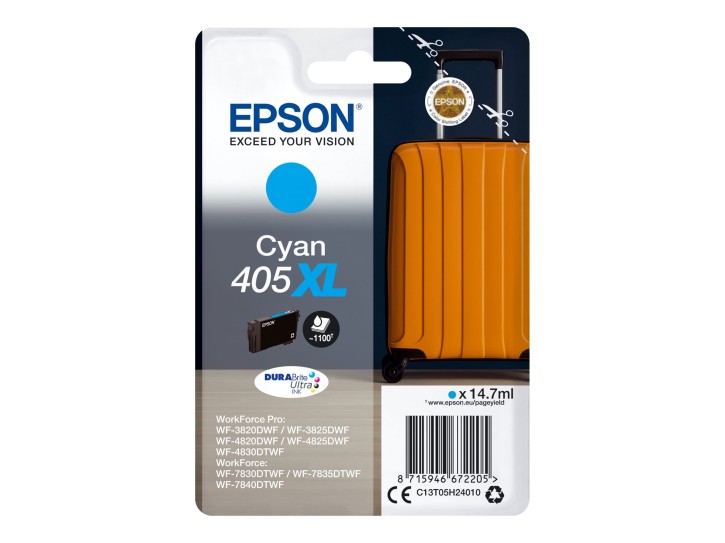Epson Original Tintenpatrone 405XL 405 XL Cyan - 1.100 Seiten (C13T05H24010)