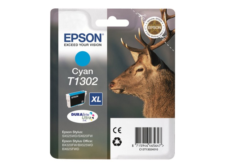 Epson Original Tintenpatrone T1302 Cyan DURABrite Ultra (C13T13024012)