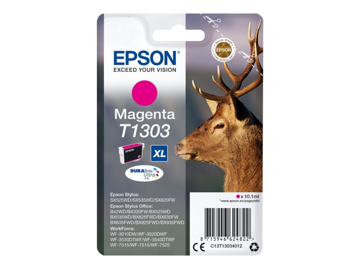 Epson Original Tintenpatrone T1303 Magenta DURABrite Ultra (C13T13034012)