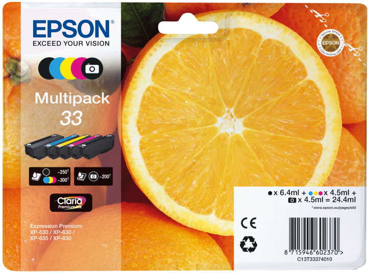 Epson Original Tintenpatrone Mulitpack 33 (C13T33374011)