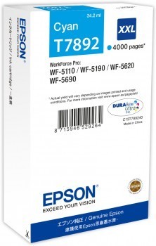 Epson Original Tintenpatrone T7892 cyan (C13T789240) 4.000 Seiten