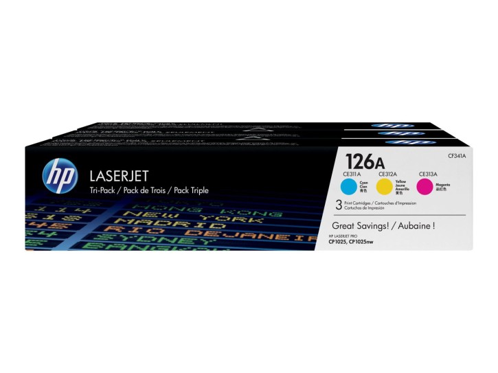 HP Original 126A Toner Dreierpack cyan/magenta/gelb (CF341A)