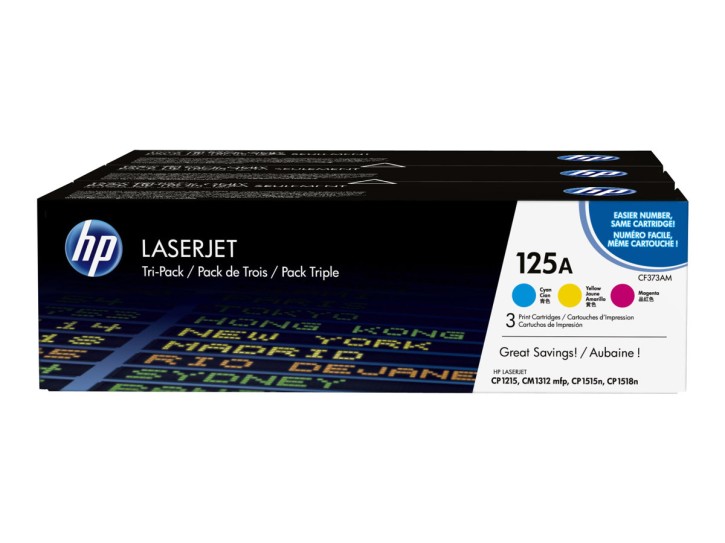 HP Original 125A Toner Dreierpack (CF373AM) cyan/magenta/gelb