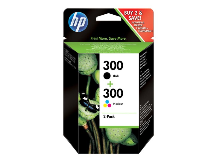 HP Original Tintenpatrone 300 dreifarbig und schwarz (CN637EE)