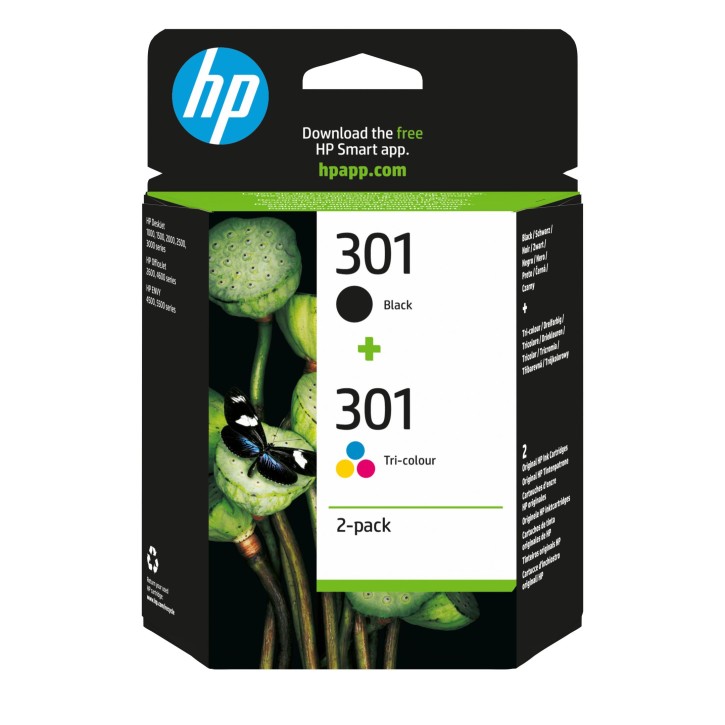 HP 301 - 2er-Pack - Schwarz, Farbe (N9J72AE)